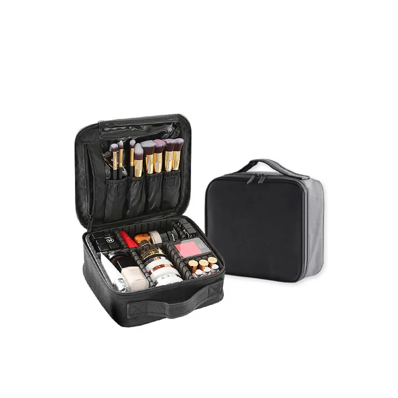 

NEW Women Cosmetic Bag Makeup Bag Case Make Up Organizer Toiletry Storage Neceser Rushed Black Nylon Many Cells Travel Wash