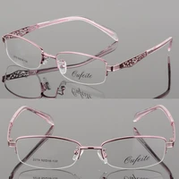 metal women finished myopia glasses lady short sighted glasses prescription glasses pink eyeglasses frame eyewear 0 50 to 6 00