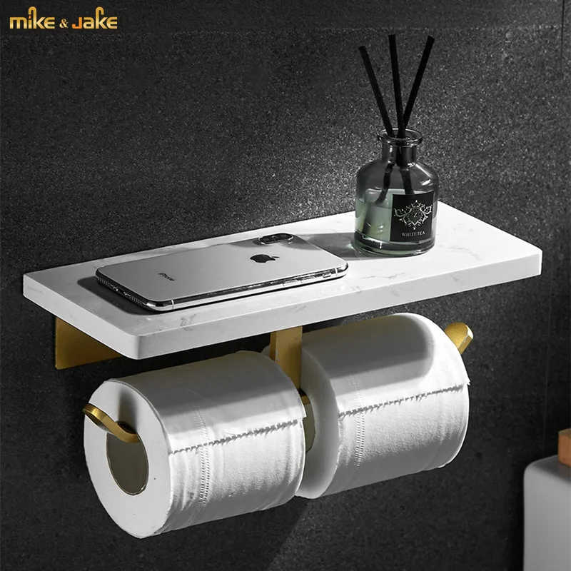 

Bathroom white marble paper holder shelf Marble emerald toilet tissue holder paper box toilet hand wipe box mobile phone holder