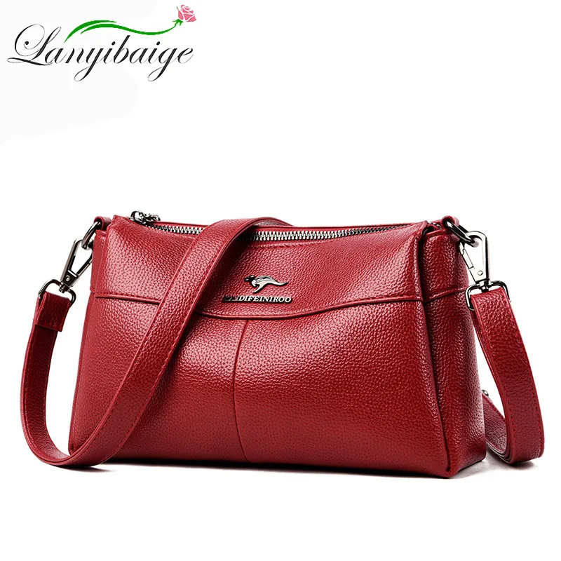 

Small square for women Messenger Bag Sac a Dos Cowhide bag High quality leather Crossbody bag Solid Color handbag Shoulder Bags