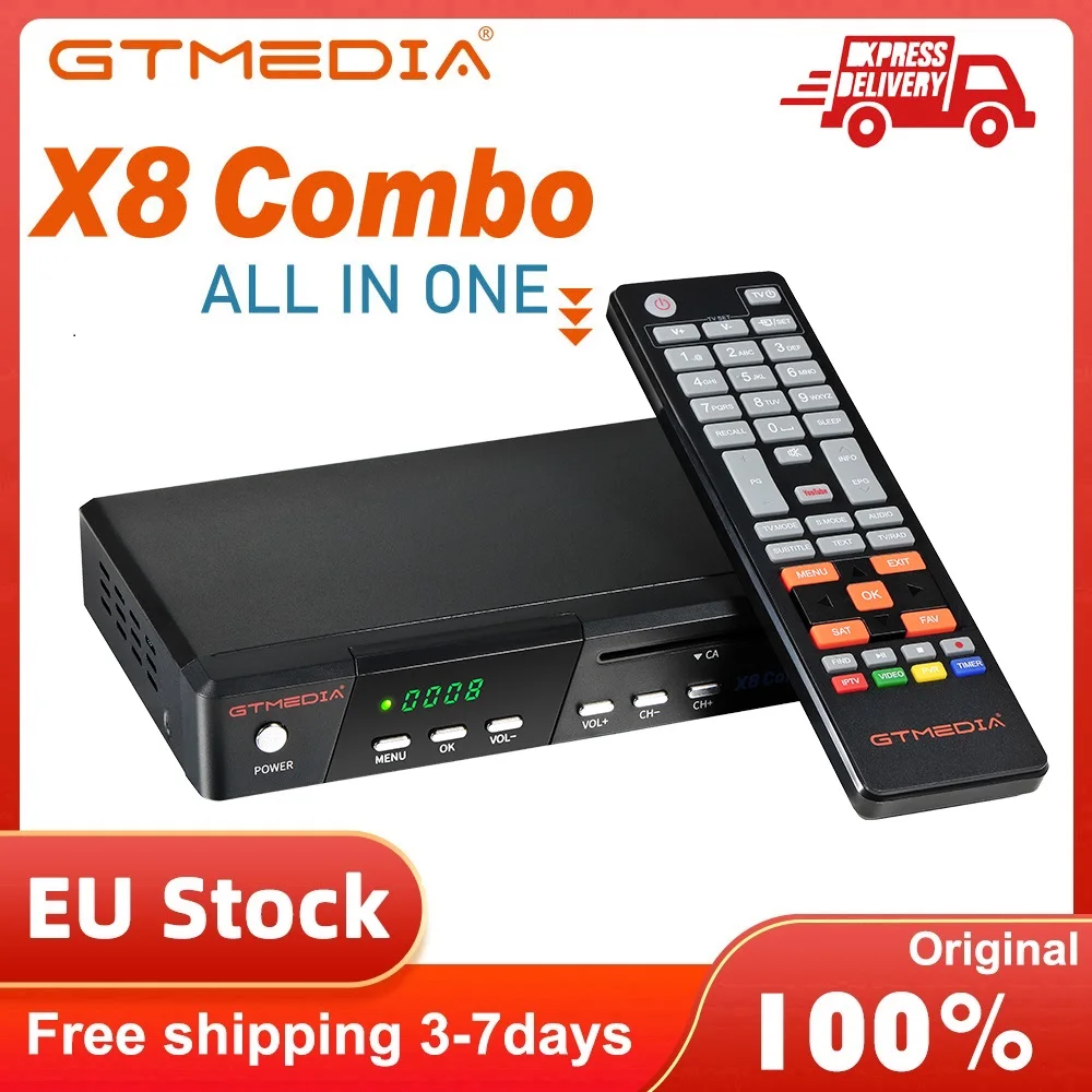 

Новинка 2021, ТВ-приемник GTMEDIA X8, комбинированная поддержка DVB-S/S2/S2X + T/T2/Cable/J. 83b, /Multi-Stream/T2MI, Multi-PLP, спутниковый ТВ-декодер