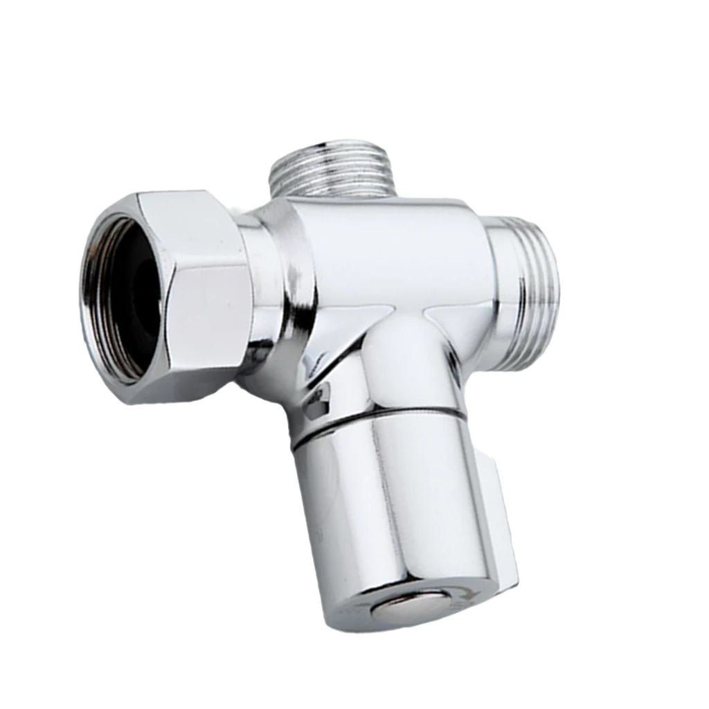 

3/4 To 1/2 Brass Chrome 3-Way Shower Head Diverter Valve Shower Tap Adapter