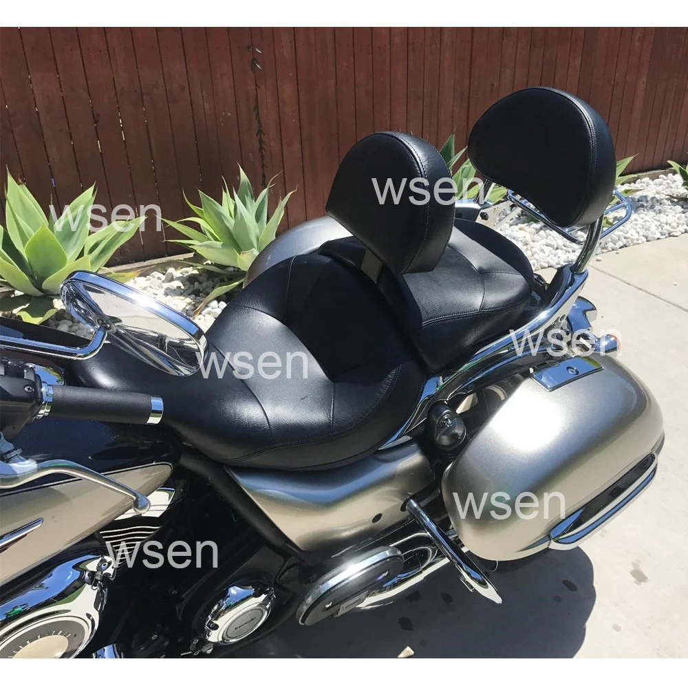 Quick Release Motorcycle Driver Backrest Pad Mount Set for Kawasaki 1700 Nomad Voyager Classic - Enhance your Riding Comfort image 5