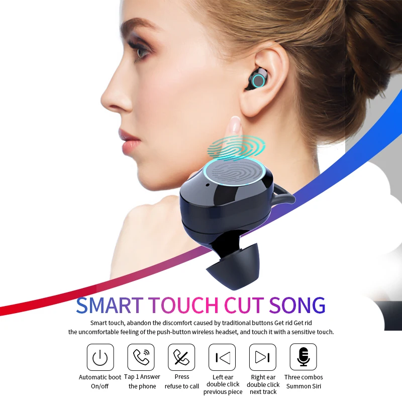 Новые наушники-вкладыши TWS с V5.0 Bluetooth стерео наушники Беспроводной IPX7