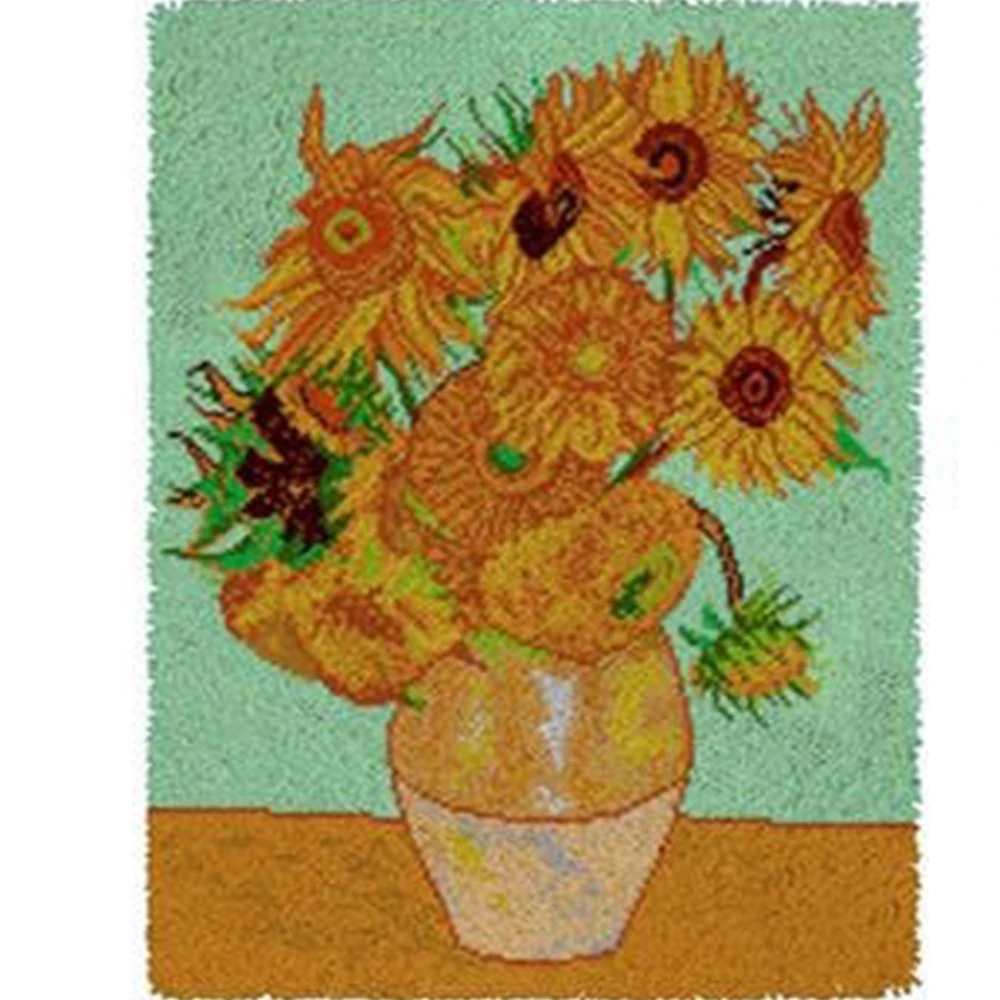 

Latch hook rug kits Carpet embroidery with Pre-Printed Pattern Embroidery kits cross stitch Home decoration Tapestry Flower