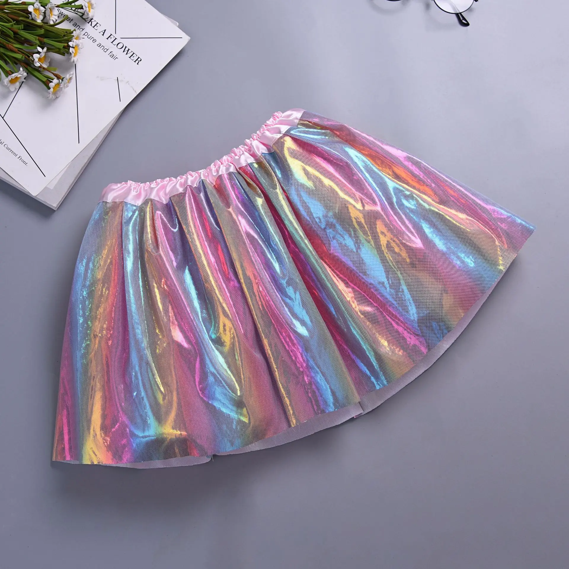 Новая юбка-пачка Производительность Единорог блестящие Радужная юбка для