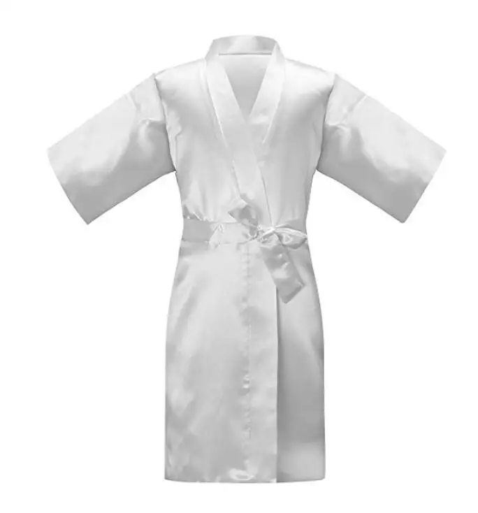 Простые короткие халаты сексуальный женский халат невесты/невесты атласные