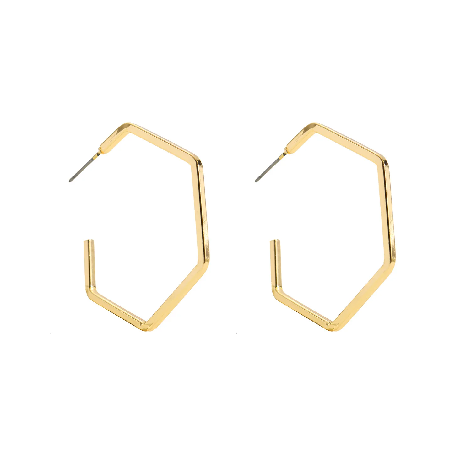 

Золотые Большие полые серьги для женщин, модные шестиугольные Эффектные серьги, Женские Ювелирные изделия для свадебной вечеринки JE1520