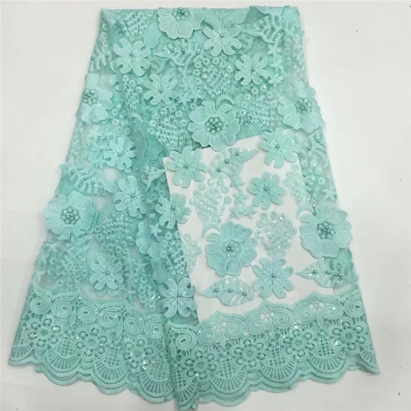 Нигерийская бисерная кружевная ткань желтого цвета высокого качества