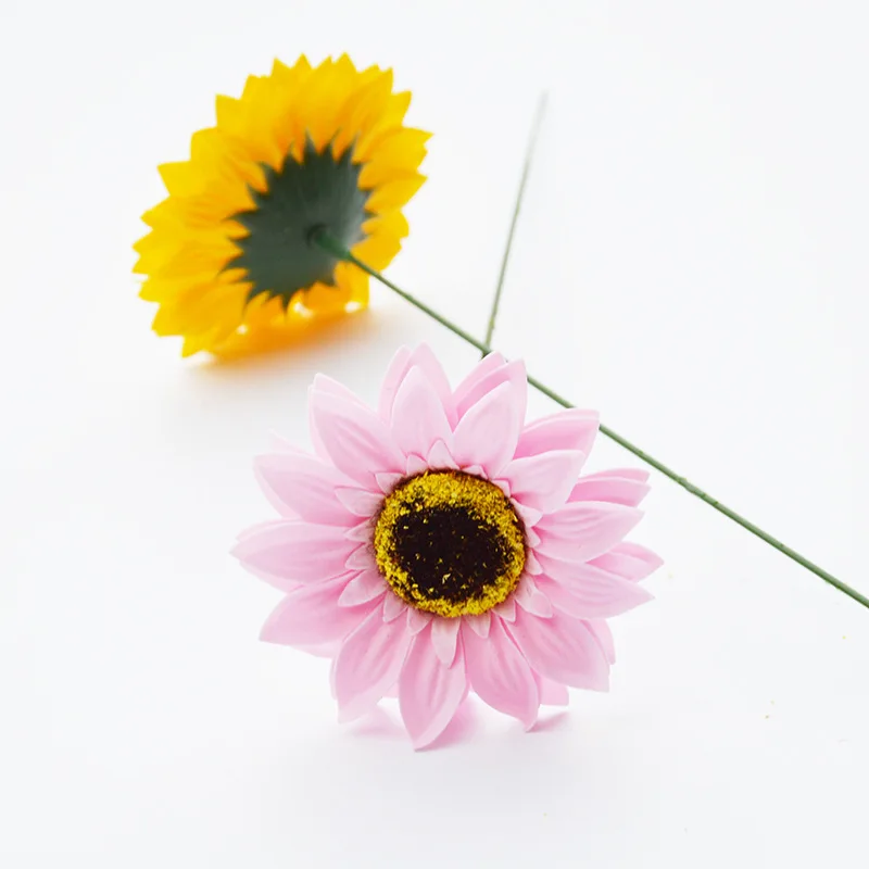Ramo de flores de jab&oacute;n de simulaci&oacute;n con cabeza de girasol, caja de regalo, decoraci&oacute;n, colocaci&oacute;n, corona, 25 unids/lote-2