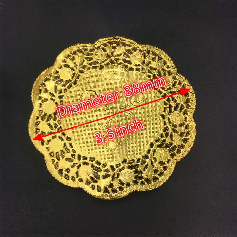 100 шт. 3 5 дюймов синий Бумага кружевные салфетки Салфетка для торта