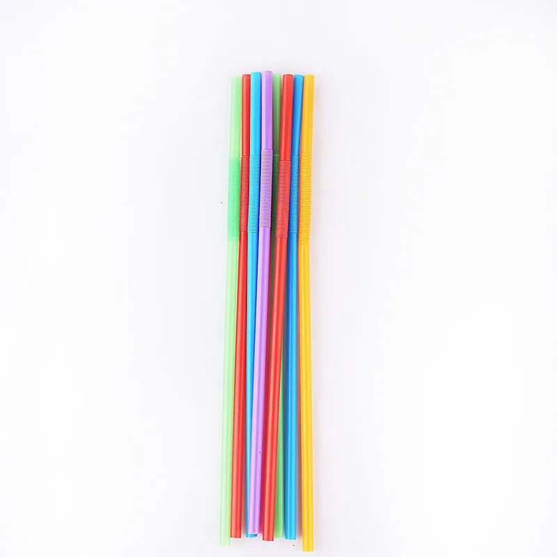 

100pcs Multicolor Straws Extra Long Flexible Plastic Drinking Straws for Party Weddings Celebrations Bar Juice Drinking Supplies