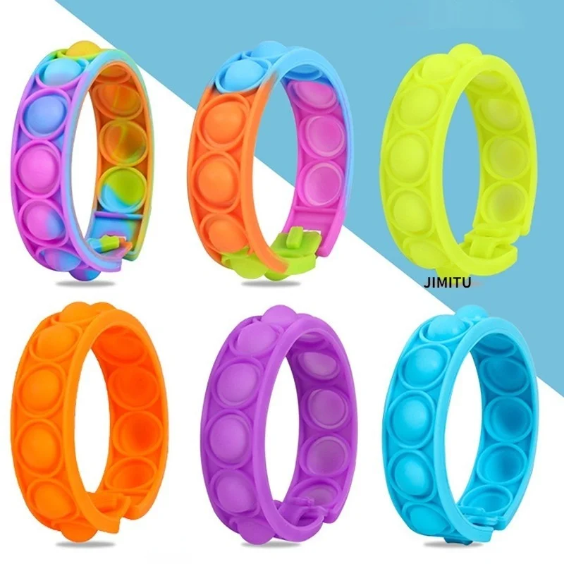 

Kawaii Push Bubble Dimple Bracelet Decompression Toys For Adults Fidget Toys for Children AntiStress Reliever Sensory Kids Gifts