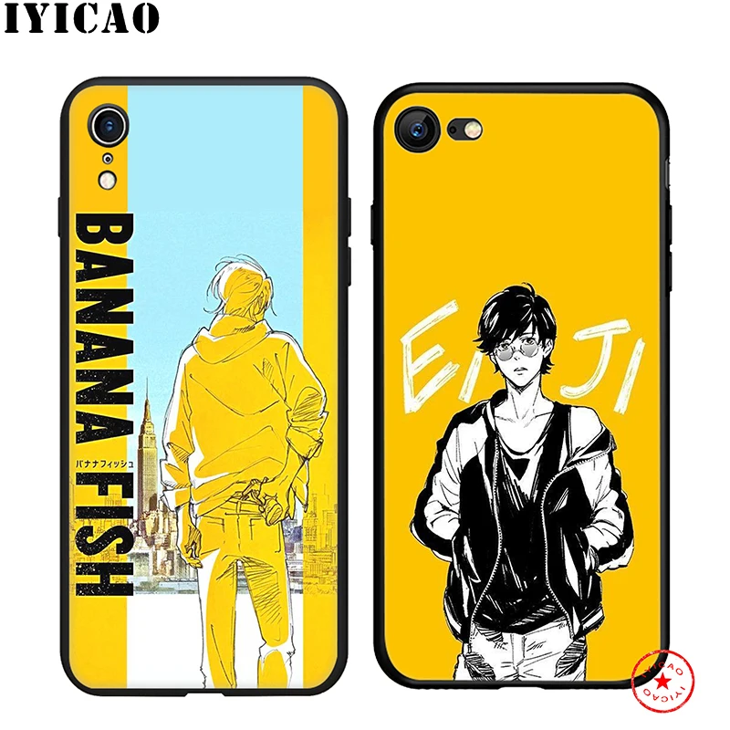 IYICAO Banana Fish Soft Phone Case for iPhone 11 Pro XR X XS Max 6 6S 7 8 Plus 5 5S SE Silicone TPU |