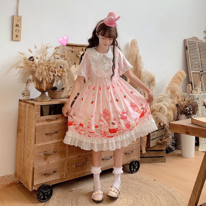 Платье в стиле &quotЛолита&quot кружевное платье японском для девочек косплея|Платья