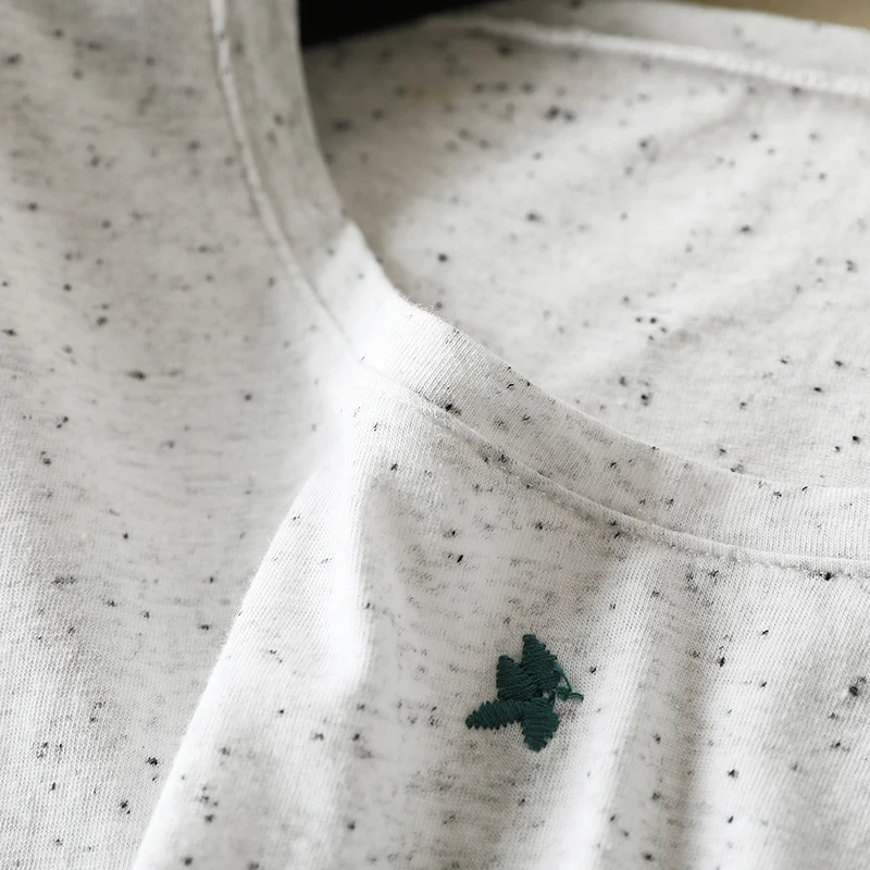 Elfbop Женская хлопчатобумажная футболка с вышивкой Особенности со съемной брошью