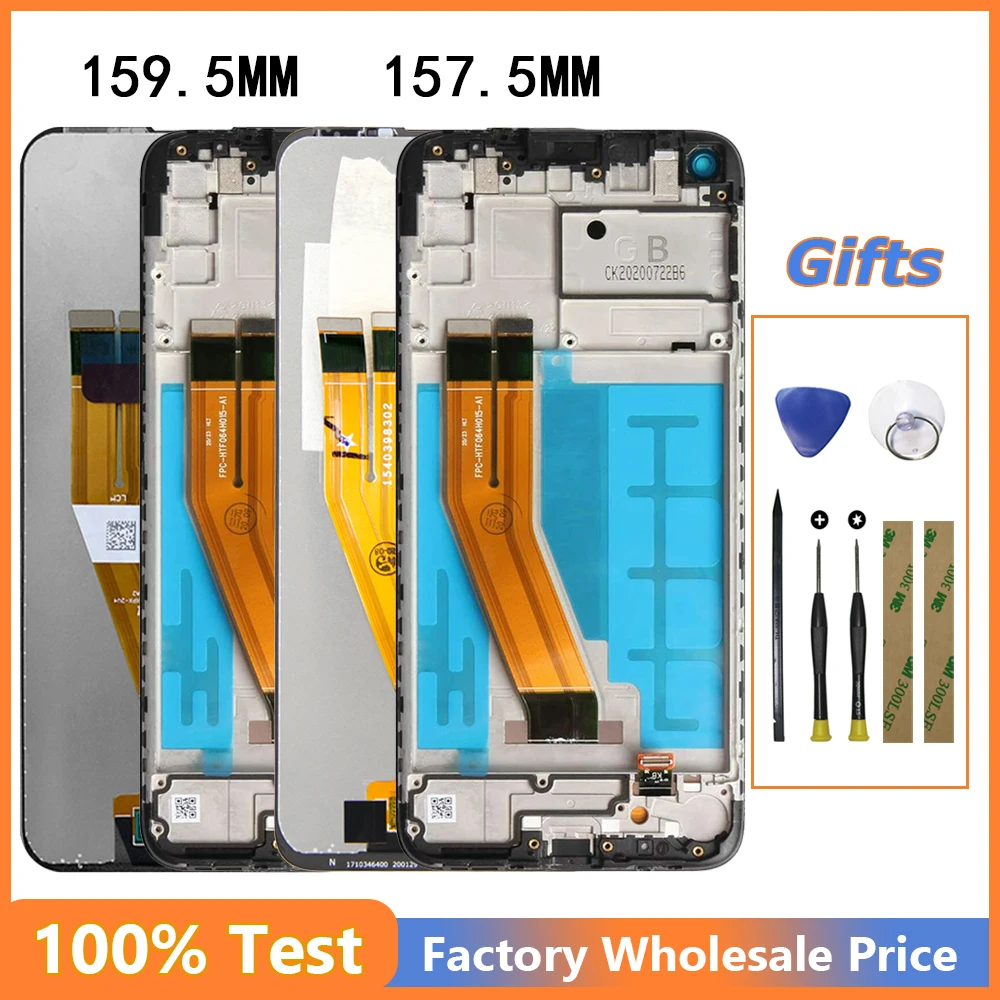 

LCD Display For Samsung Galaxy A11 A115 2020 157.5mm 159.5mm Touch Screen Digitizer Assembly + Frame Tools Sticker