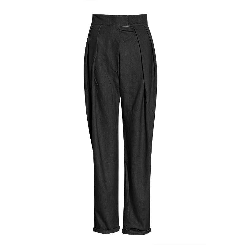 

Korean All-matched Black Women's Trousers Elastic High Waist Loose Harem Long Pants With Pocket Female Autumn Streetwear Clothes