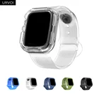 Ремешок URVOI Jelly из ТПУ для Apple Watch Series 4 5, чехол, ремешок для iWatch 2 в 1, защитная рамка на запястье 40 44 мм, противоударный карамельный цвет