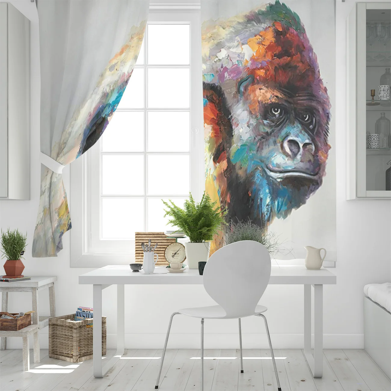 Gorilla Window Curtains for Living Room Decorative Items | Дом и сад