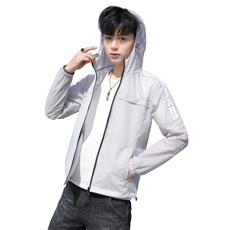 

Men's sports jacket 2021 summer thin skin clothing Korean fashion leisure tide sunscreen clothing large men's clothing