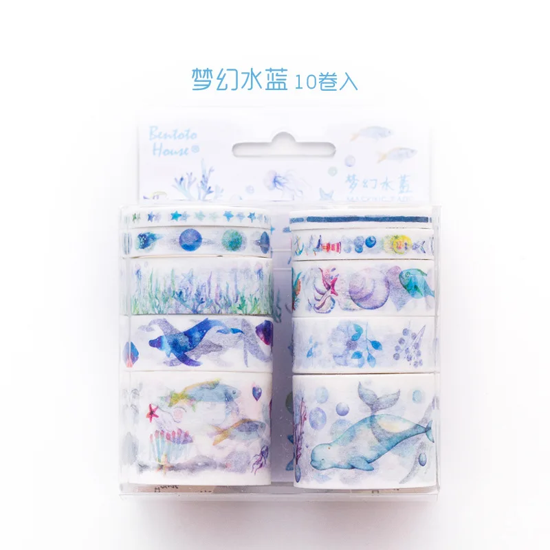 6 10 шт./компл. лента washi кактус washitape звездное небо изоляционная лента Kawaii материал Эсколар Скрапбукинг washi papelaria - Цвет: 6