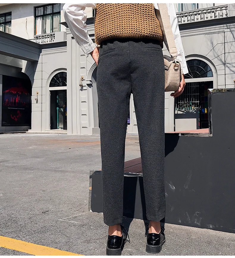 Осенне-зимние шерстяные штаны детские свободные штаны-шаровары в Корейском