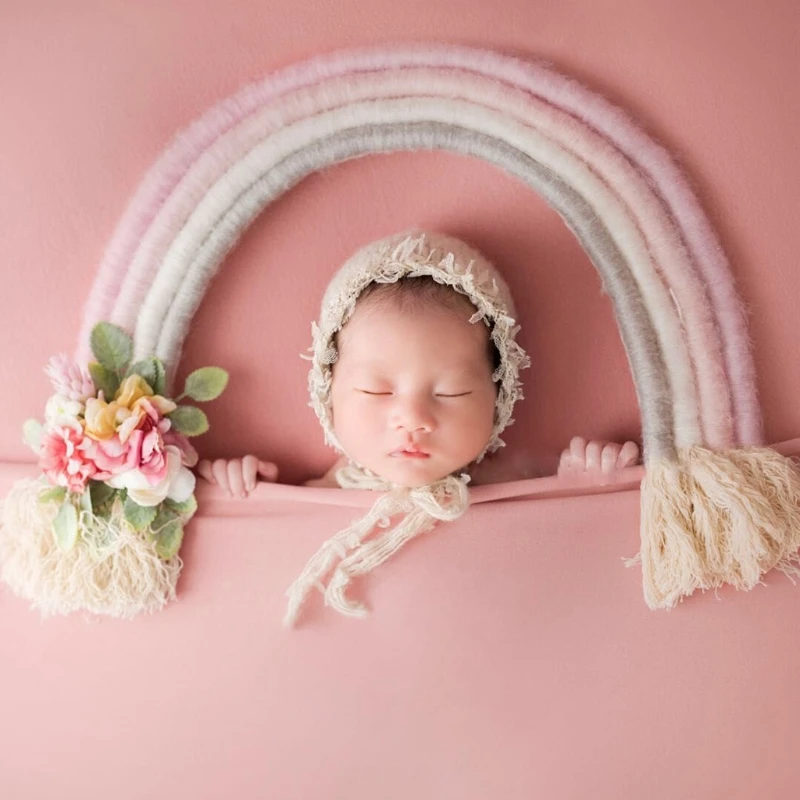 

Handmade Cute Rainbow Prop Newborn Photography Decorations Infant Photo Shooting Accessories