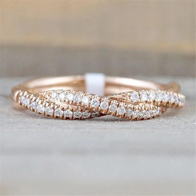 

2021 New Fashion Women Rings Alloy Inlaid Crystal Bridal Wedding Engagement Bands Shine Christmas Gift For Girl Jewelry