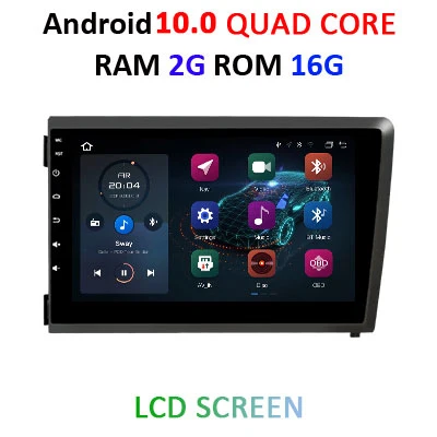 Ips DSP 8 ядерный 4 г 64 г 2 Din Android 10 автомобильный мультимедийный плеер DVD gps аудио для VOLVO S60 V70 XC70 Автомагнитола ПК стерео obd2 DVR - Цвет: 2G 16G LCD