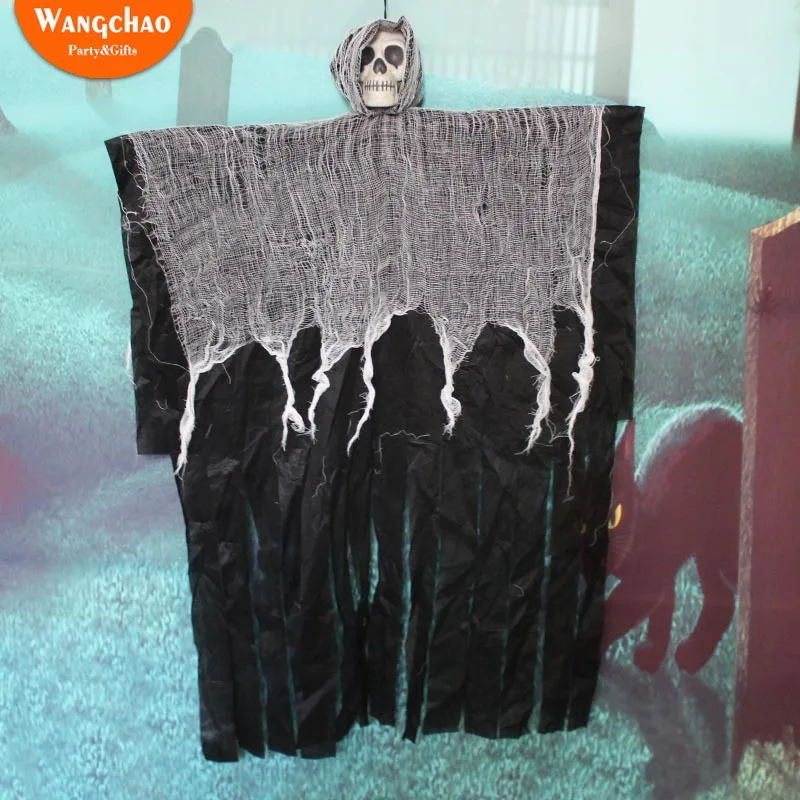 

100cm Skull Halloween Hanging Ghost Haunted House Hanging Grim Reaper Horror Props Home Door Bar Club Halloween Decorations