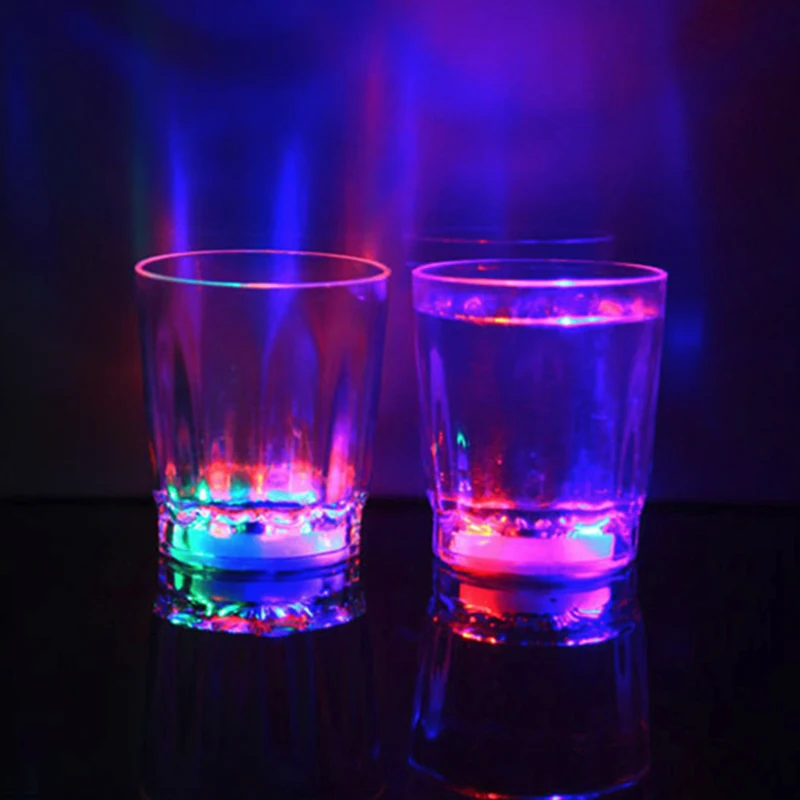 1PC/4 шт Мини Модный Красочный Светодиодный светильник мигающий выстрел стекло со