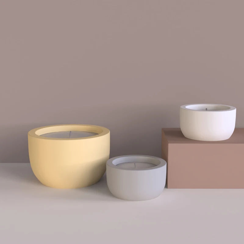 Цементная Силиконовый молд в Форе Кубка для свечей форма кастрюль суккулентов