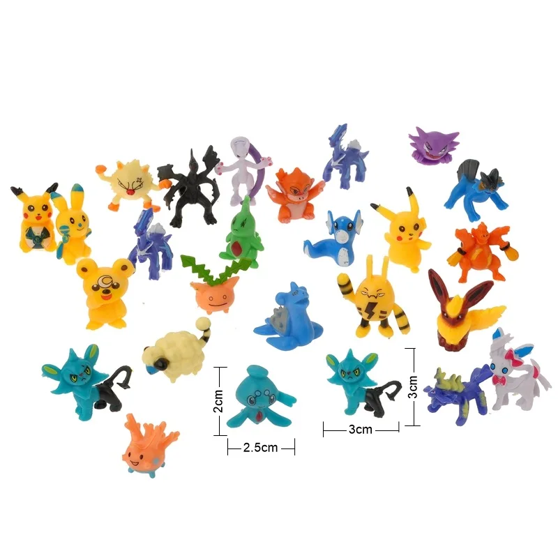 

144Pcs 2-3CM Tomy Different Styles Pokemon Figures Model Collection Pokmon Pikachu Anime Dolls Toys Children's Birthday Gifts