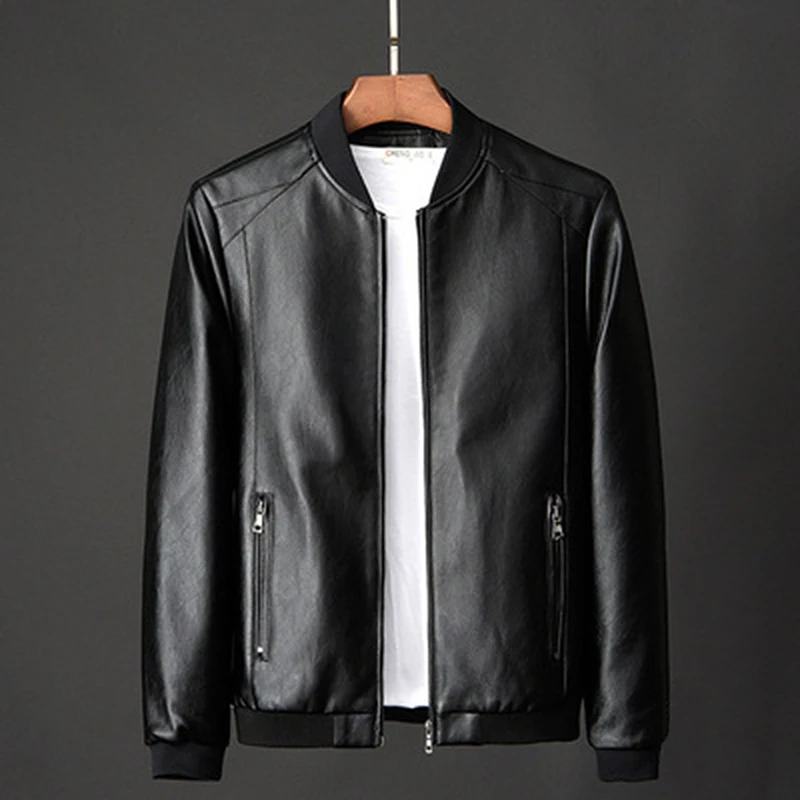 

Leather Jacket Bomber Motorcycle Jacket Men Biker PU Baseball Jacket 8XL 2020 Fashion Causal Jaqueta Masculino