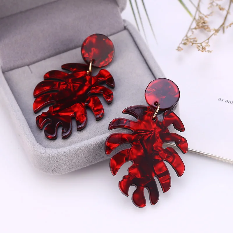 Red HOCOLE модные геометрические серьги в форме сердца из смолы для женщин, винтажная имитация жемчуга, Золотая подвеска и серьги-подвески, ювелирные изделия Brincos - Окраска металла: Red