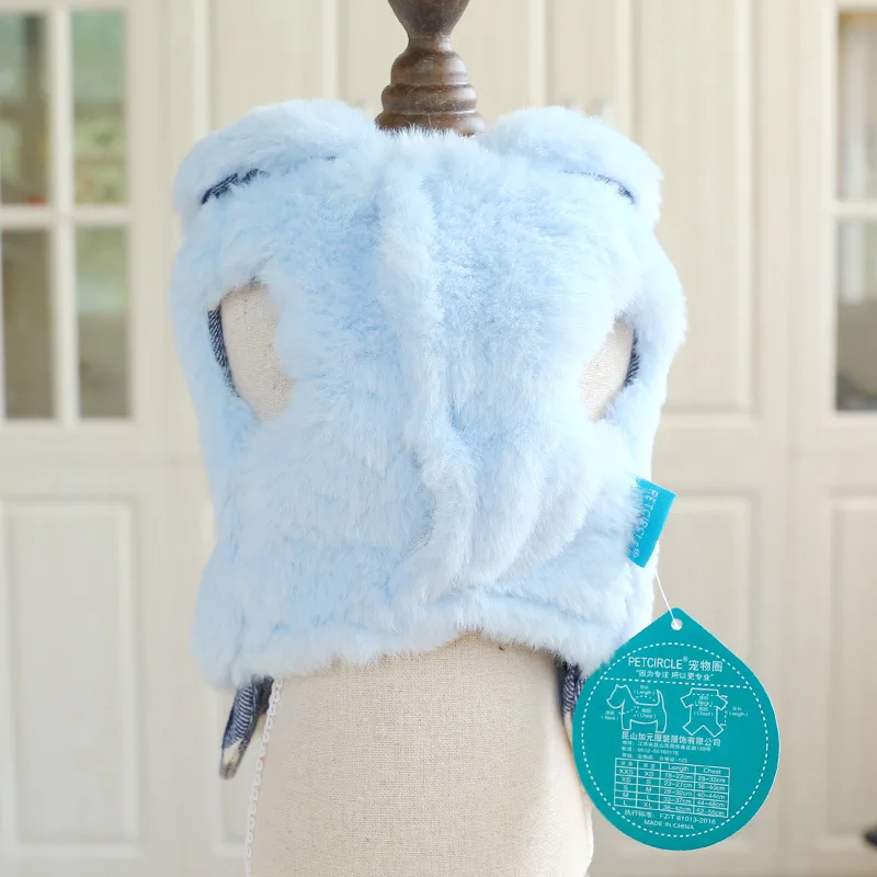 Собака Кошка осень и зима теплый плед подол синий богатый леди Тедди бишон