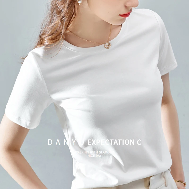 

Fashion Summer Cotton Tops Women T Shirt for Female Tshirt L21304clo