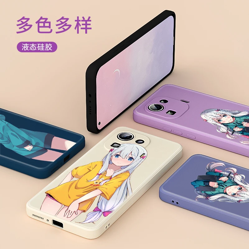 

Hot Anime Eromanga Sensei For Xiaomi Mi Mix 4 3 11 10 9 5G Ultra Pro Lite Youth X S Liquid Silicone Soft Cover Phone Case