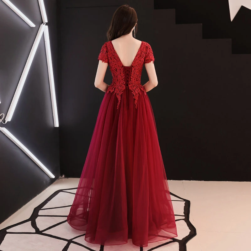 Summer Red V Neck Long Cheongsam Modern Chinese Wedding Dress Qipao Promotion Oriental Style Host Elegant Qi Pao Party Dresses |