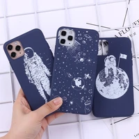 outer space astronaut spacem moon phone cover for iphone 11 12 13 pro max x xs xr max 7 8 7plus 8plus soft silicone case