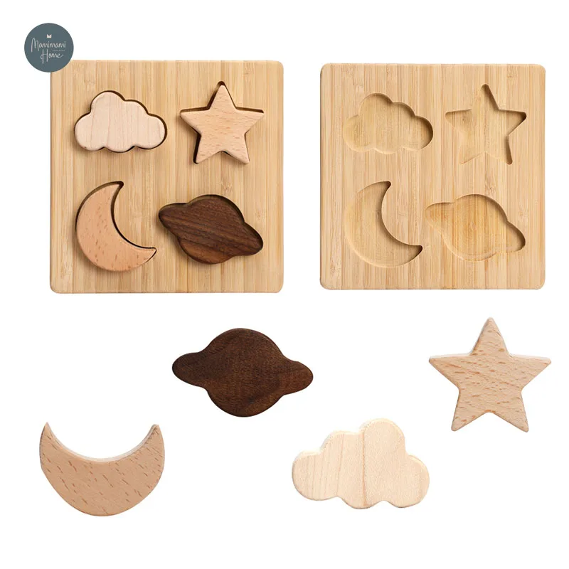 

New Wooden 3d Jigsaw Board Cartoon Planet Kids Cognitive Puzzles Early Learning Cognition Game Puzzle Baby Toys 0-12 Months