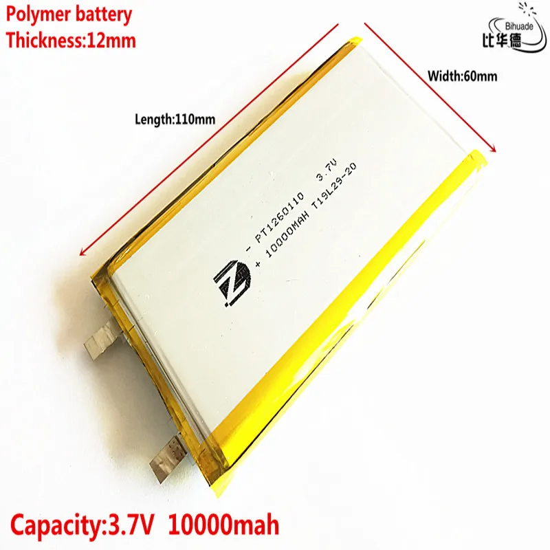 2021 чистые батареи Хорошее качество 3 7 V 10000mAH 1260110 полимерный литий ионный/литий