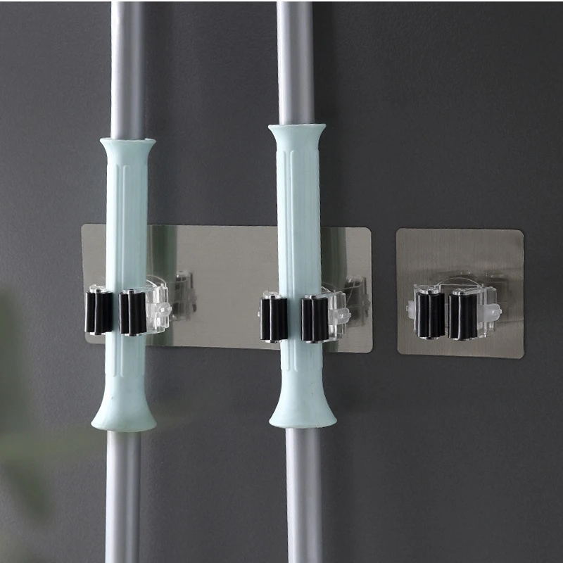 Настенный органайзер для швабры держатель вешалка щетки метлы стеллаж хранения