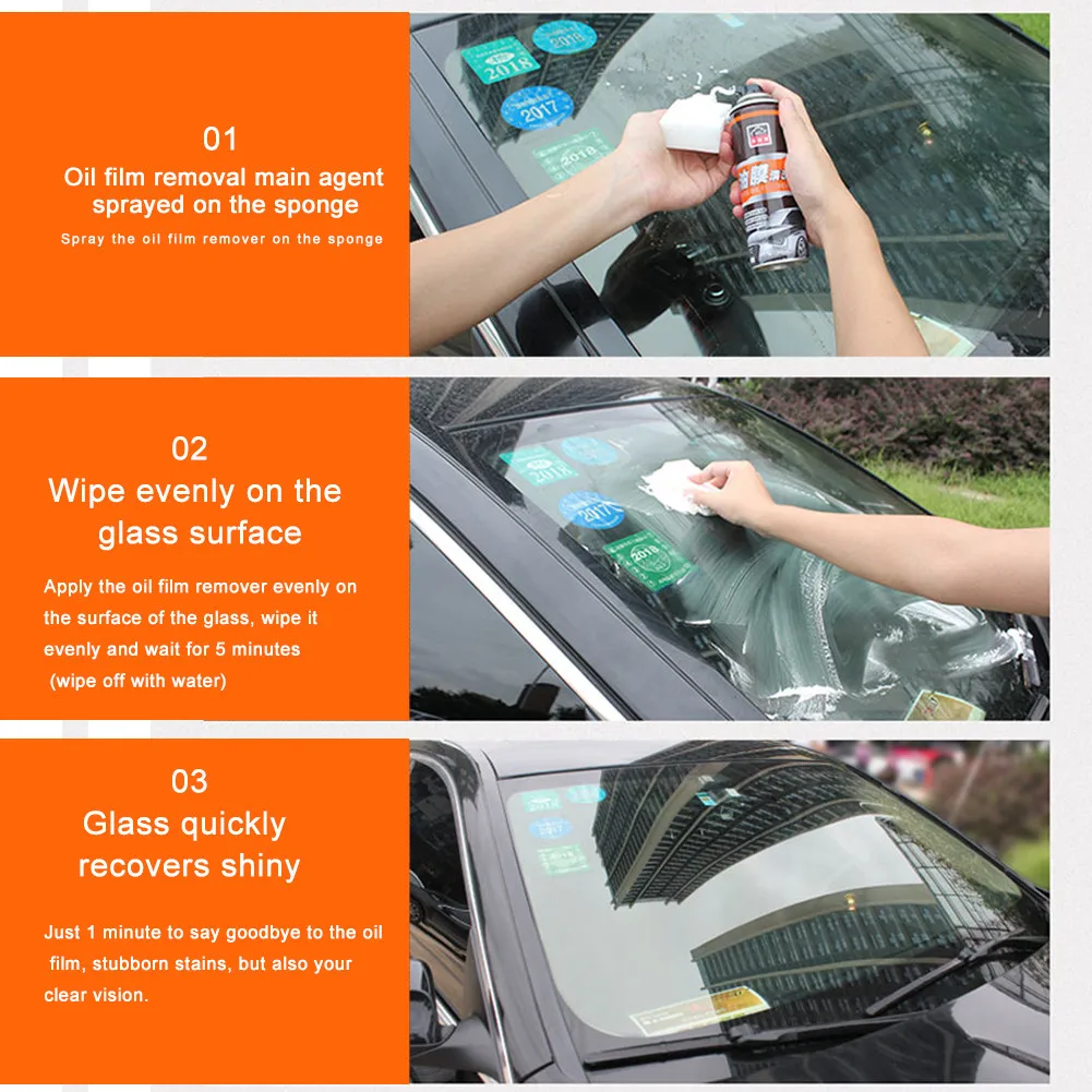 

200ML Car Front Windshield Cleaner Oil Film Cleaning Agent Oil Film Net Remover Glass Water Truck Auto Stains Cleaning Supplies