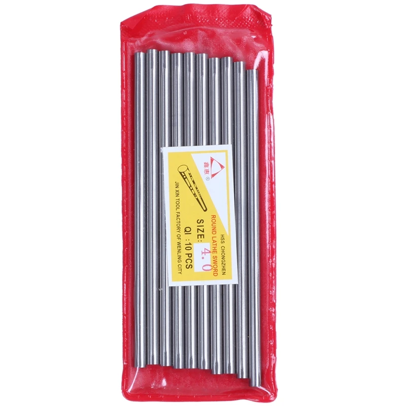 

10 pcs 100 x 4mm Rotary Tool Steel Rod Round Bar, Silver
