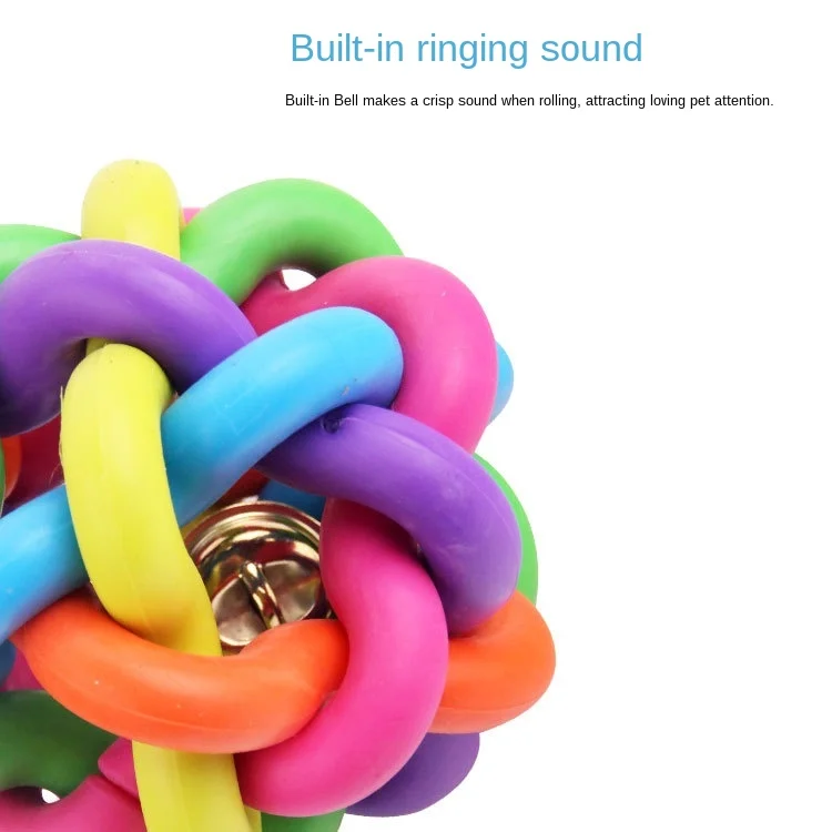 

New pet toy rubber colorful bell dog toy ball grinding teeth gnawing pet supplies bite resistance.