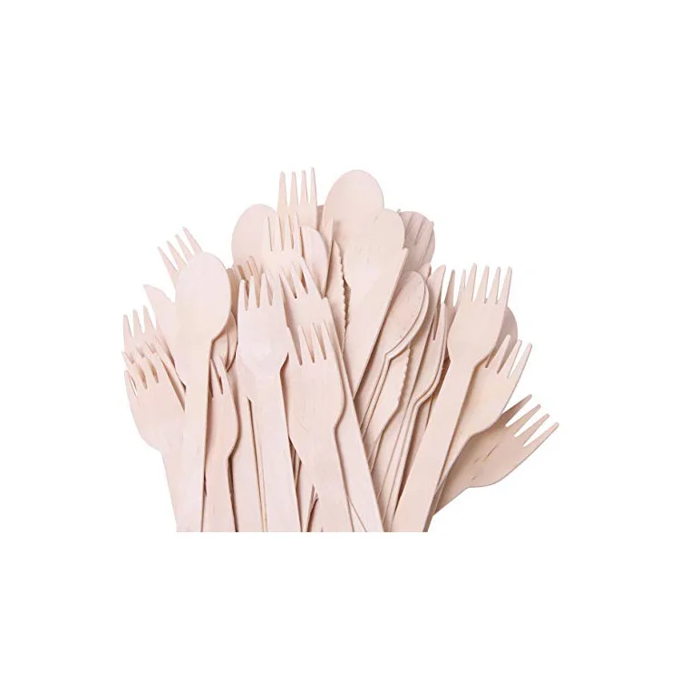 

Disposable Wooden Cutlery Set, Biodegradable, Compostable Cutlery - 120 Wooden Forks,60 Wooden Knives, 120 Wooden Spoons