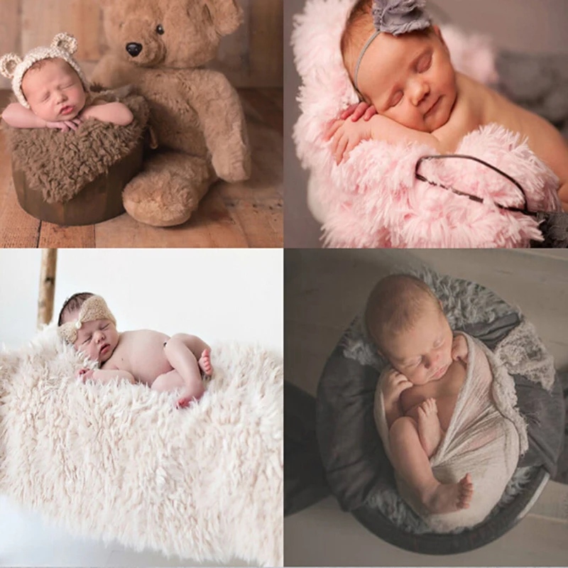 

Children's Photography Props Photo Blanket 100 Days Shooting Faux Fur Super Soft Blanket Sleep Wrap Baby New