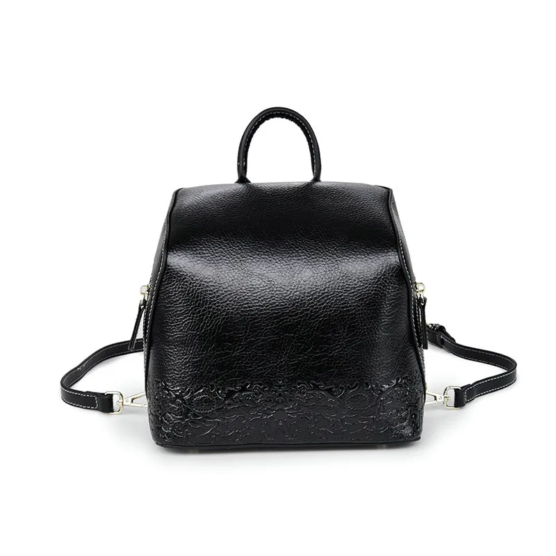 Женский рюкзак QIAOBAO из натуральной воловьей кожи с тиснением модный качественный